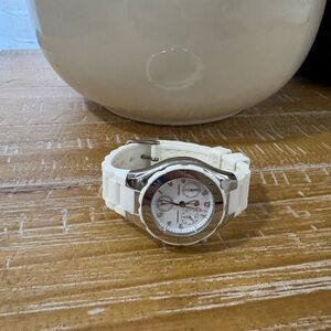 Michele White and Silver Women's Watch